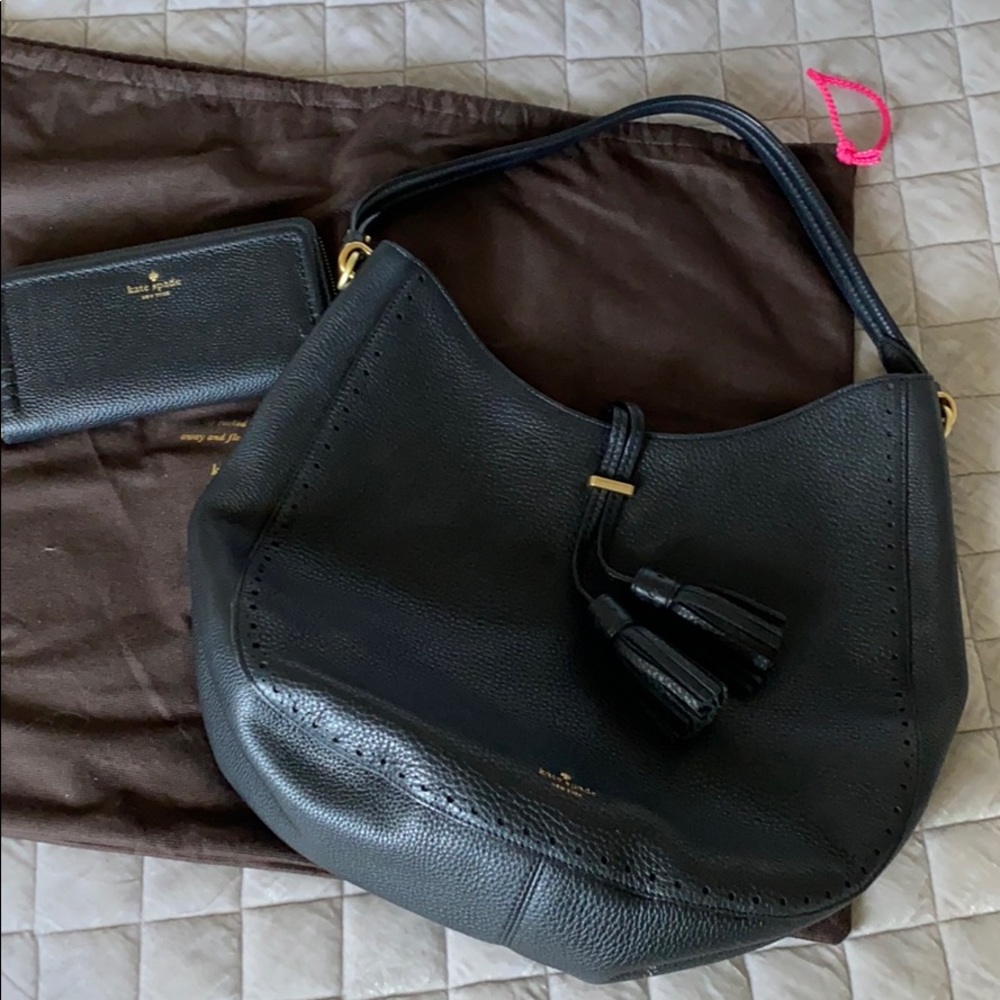 Kate Spade Black Handbag, Wallet, Dust Cover
